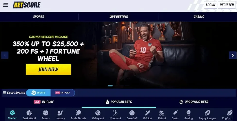 Betscore homepage wpłata BLIK kasyno